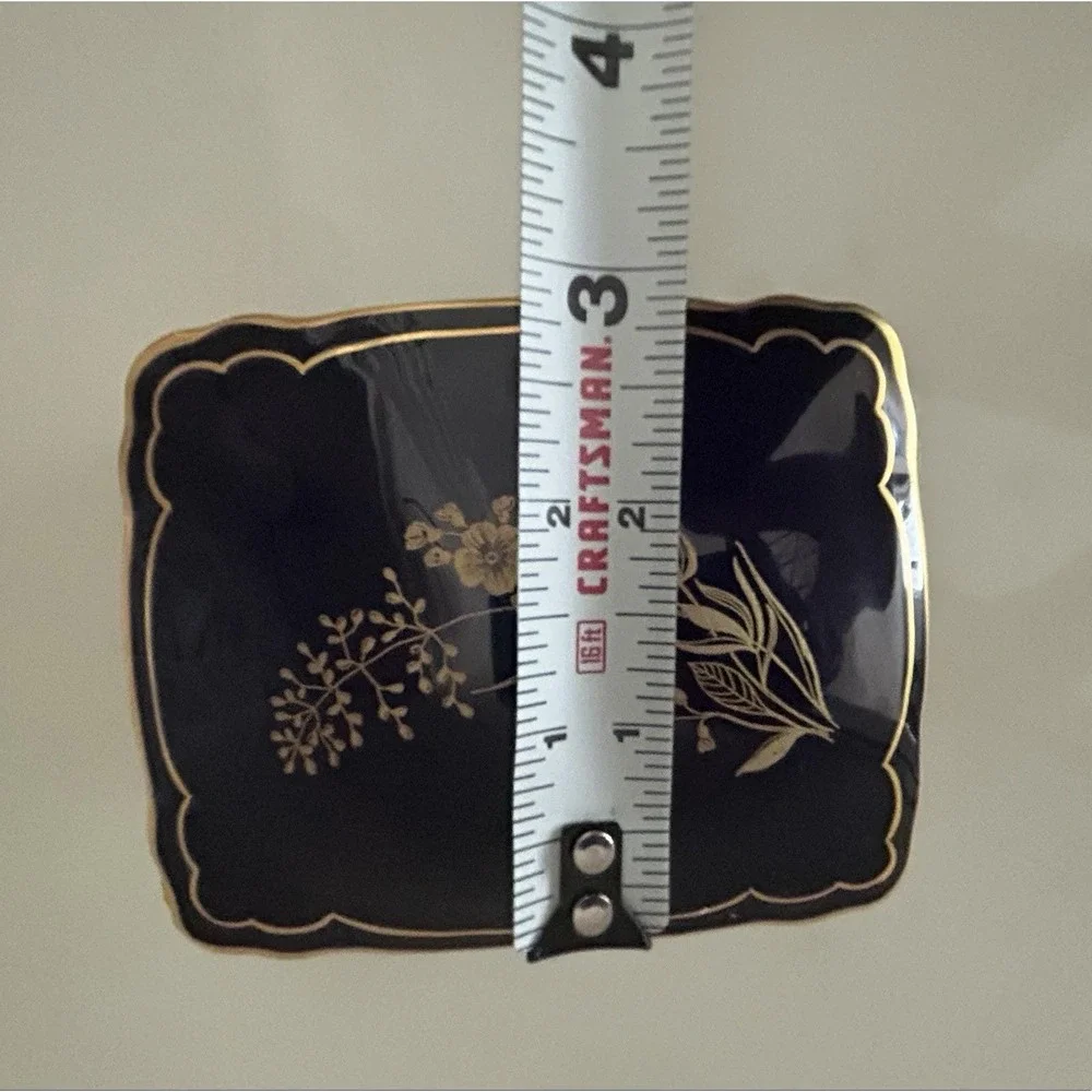 Lindner Kueps Bavaria Echo Cobalt Blue Gold Gruser Trinket Box Lid